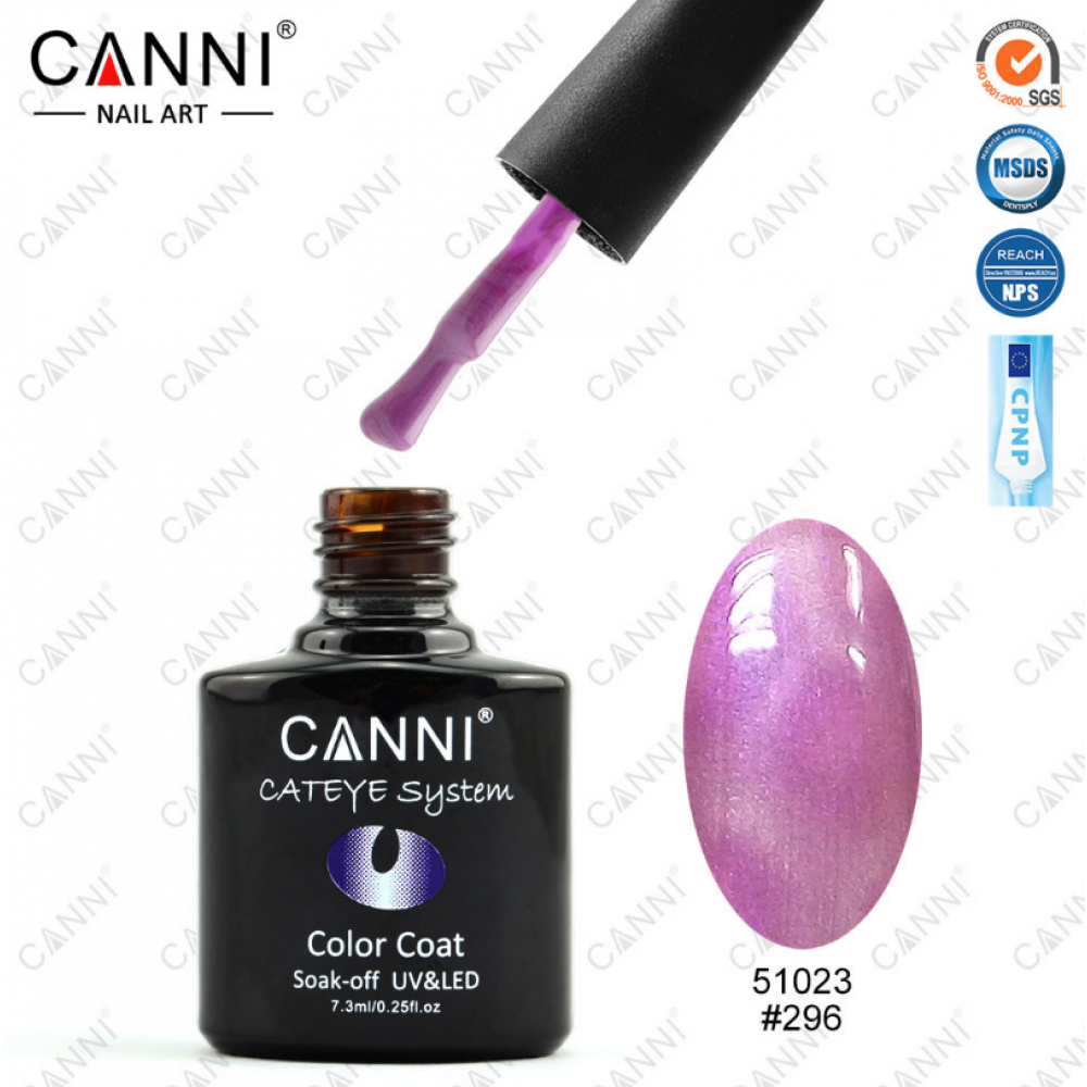 Canni Ημιμόνιμο Βερνίκι Νυχιών Cat Eye 296 ,7.3ml *