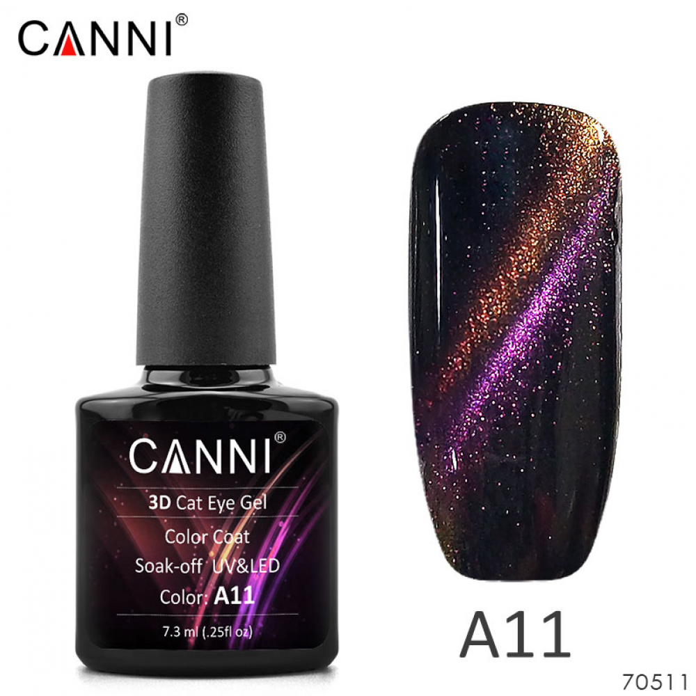 Canni Ημιμόνιμο Βερνίκι Νυχιών 3D Cat Eye A11 ,7.3ml *