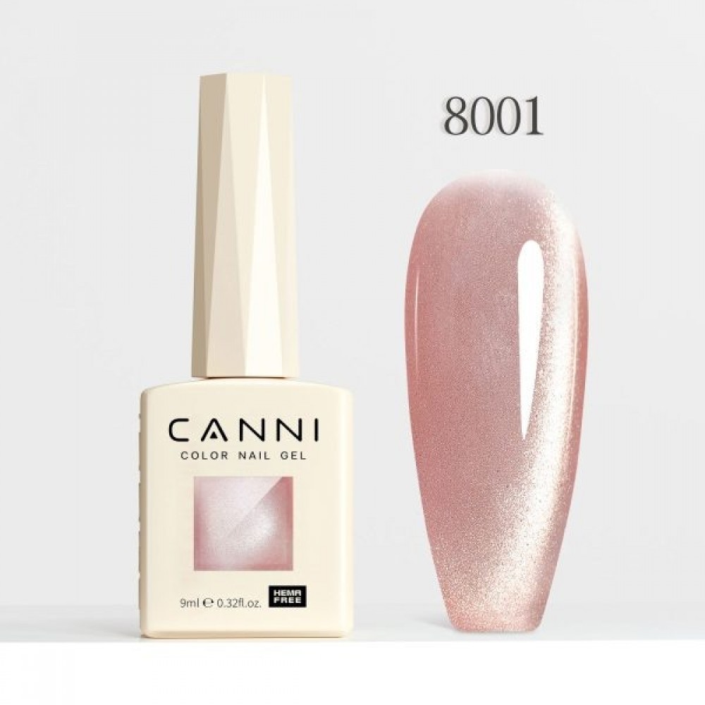 Canni Ημιμόνιμο Βερνίκι Νυχιών Shimmer Velvet  8001, 9ml  Hema Free