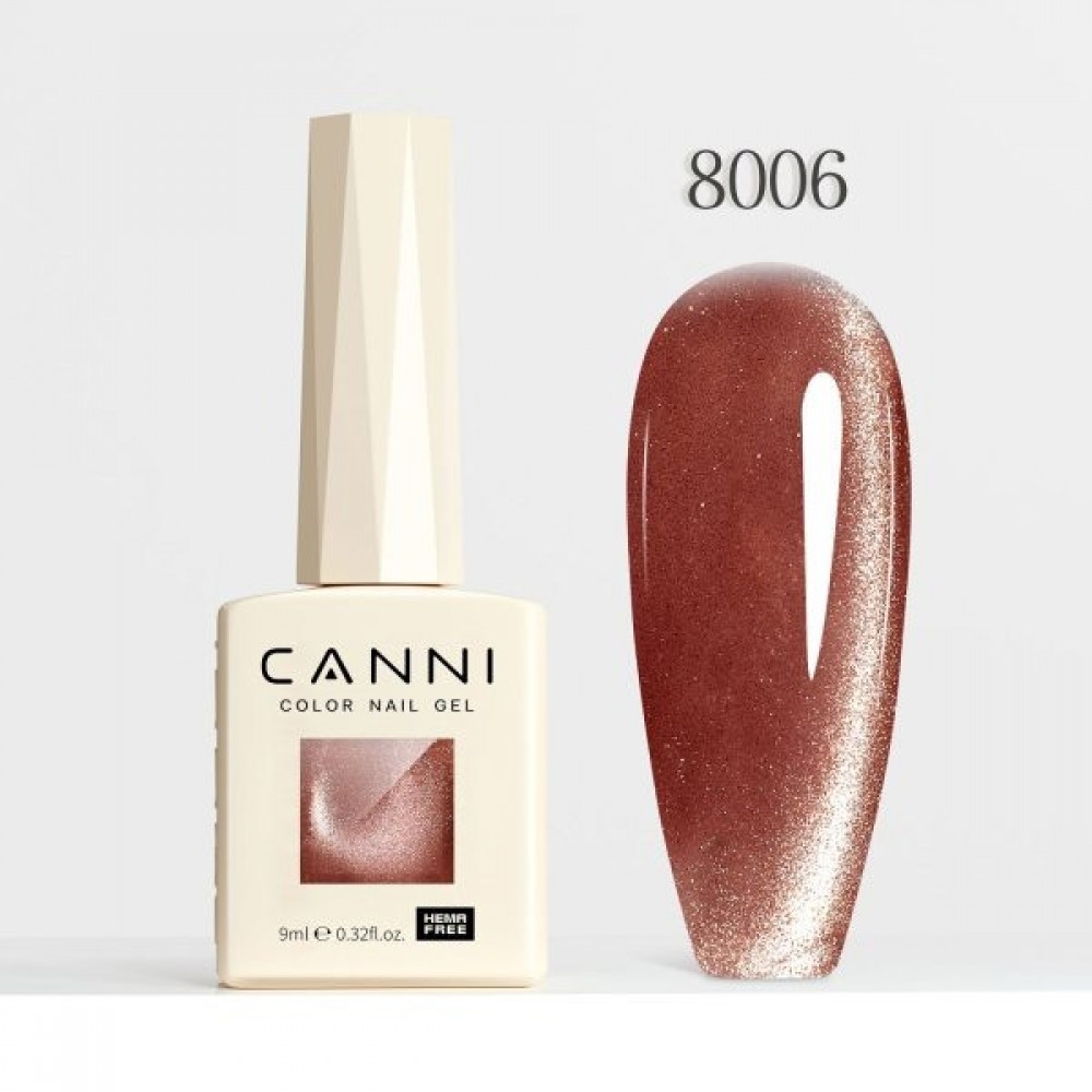 Canni Ημιμόνιμο Βερνίκι Νυχιών Shimmer Velvet  8006, 9ml  Hema Free