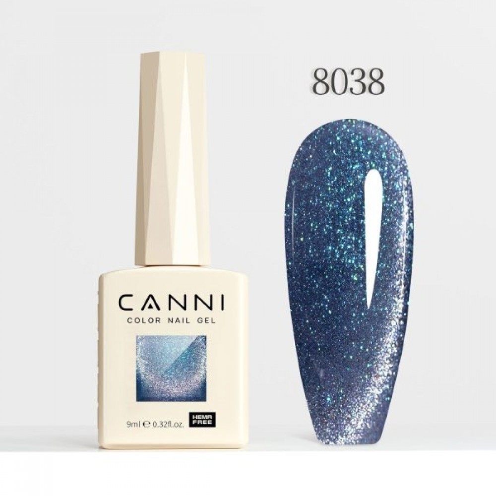 Canni Ημιμόνιμο Βερνίκι Νυχιών  Interstellar Cat Eye 8038, 9ml  Hema Free