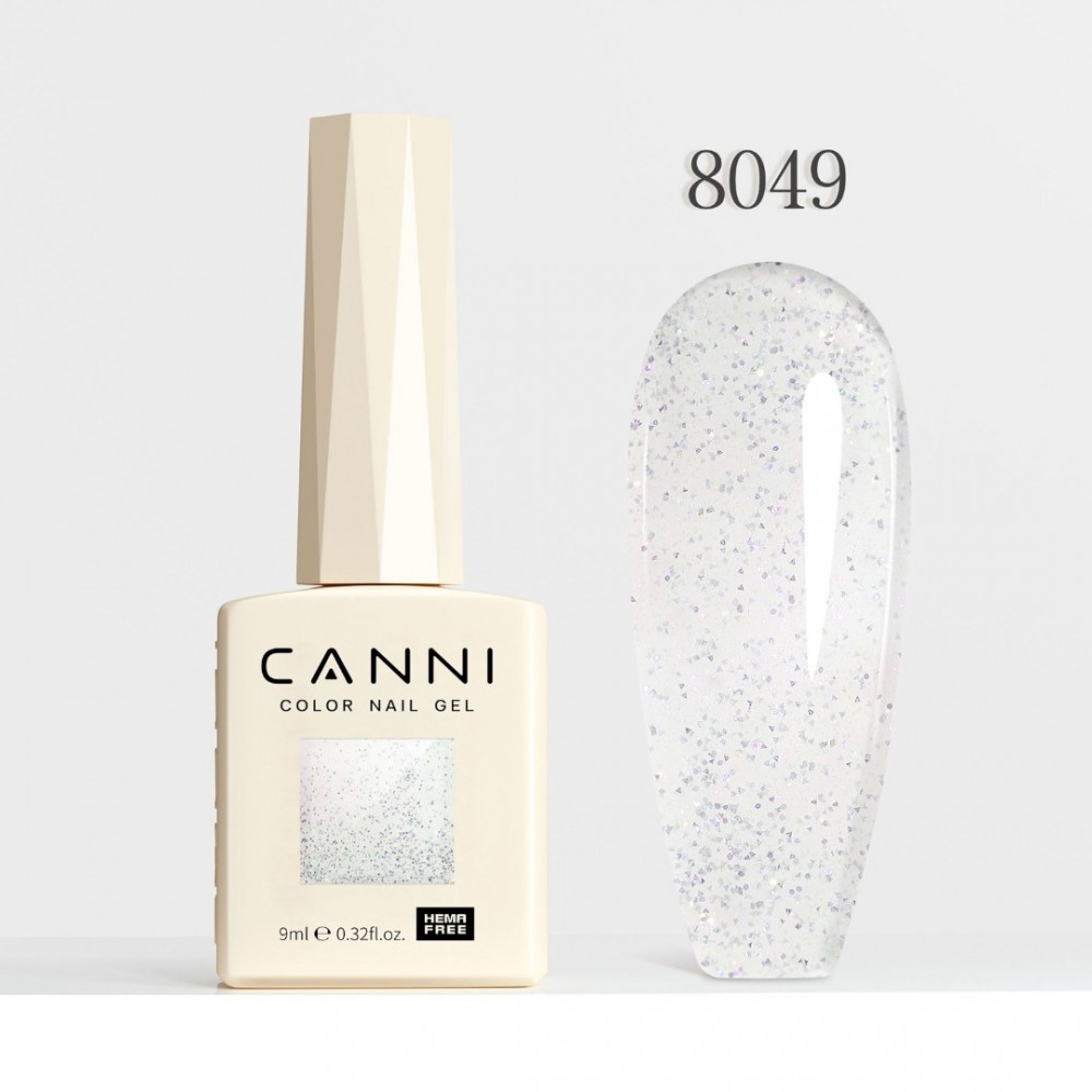Canni Ημιμόνιμο Βερνίκι Νυχιών  Fairy Glitter 8049, 9ml  Hema Free