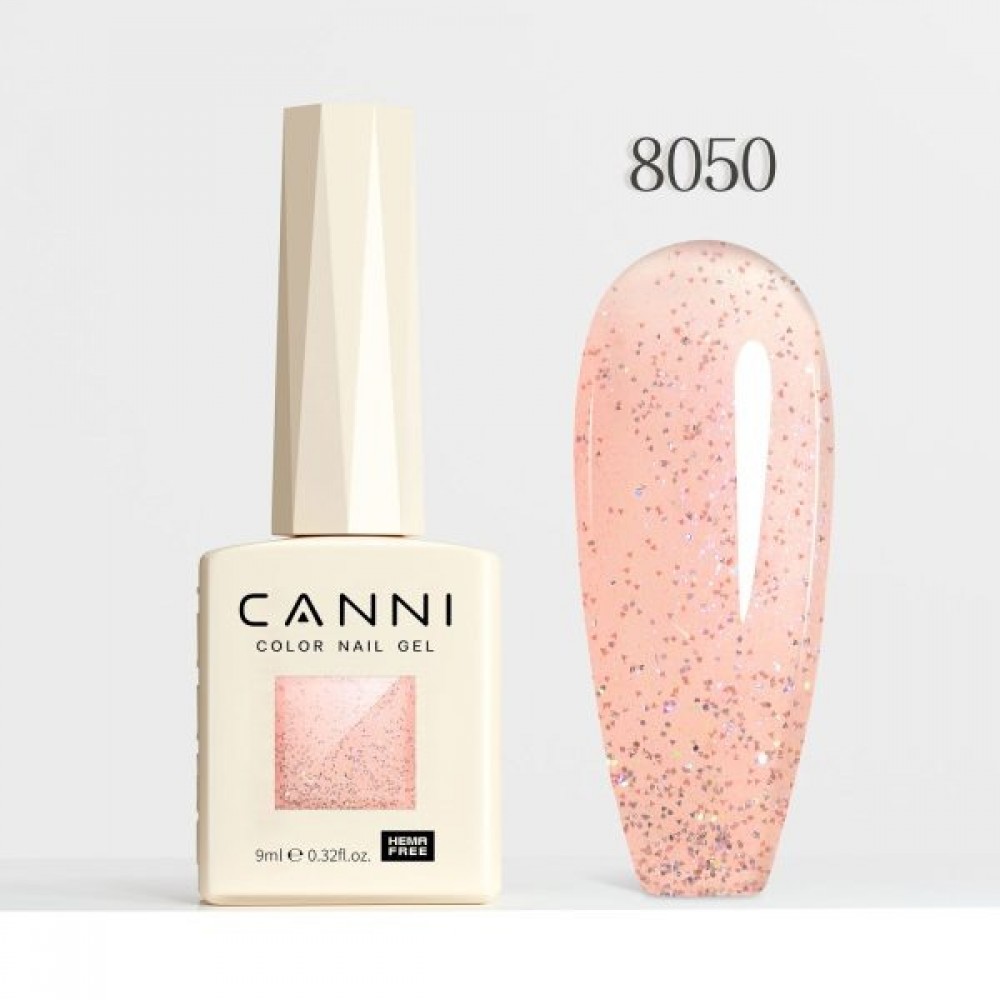 Canni Ημιμόνιμο Βερνίκι Νυχιών  Fairy Glitter 8050, 9ml  Hema Free
