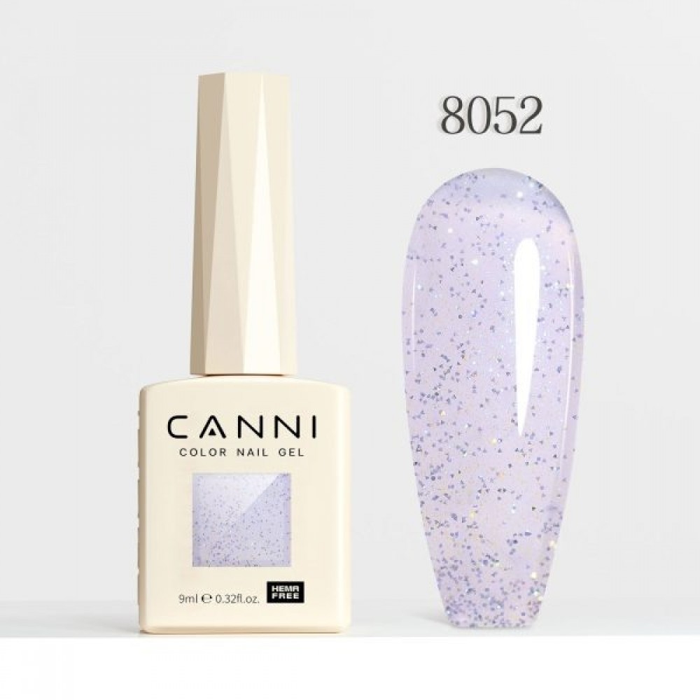Canni Ημιμόνιμο Βερνίκι Νυχιών  Fairy Glitter 8052, 9ml  Hema Free