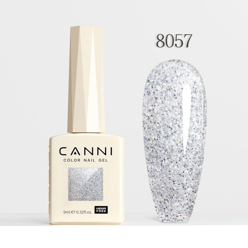 Canni Ημιμόνιμο Βερνίκι Νυχιών  Diamond Glitter 8057, 9ml  Hema Free