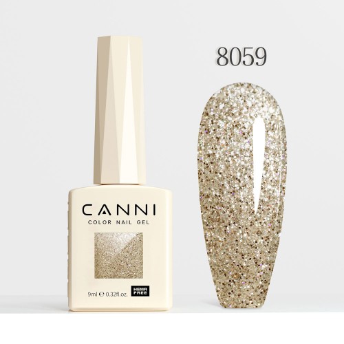 Canni Ημιμόνιμο Βερνίκι Νυχιών  Diamond Glitter  8059, 9ml  Hema Free