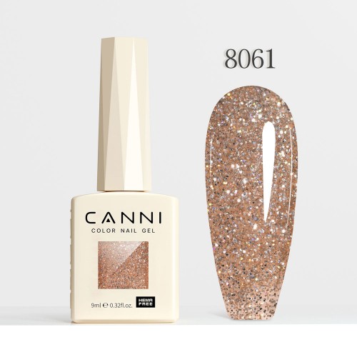 Canni Ημιμόνιμο Βερνίκι Νυχιών  Diamond Glitter 8061, 9ml  Hema Free