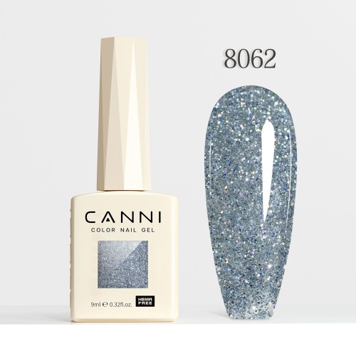 Canni Ημιμόνιμο Βερνίκι Νυχιών  Diamond Glitter 8062, 9ml  Hema Free