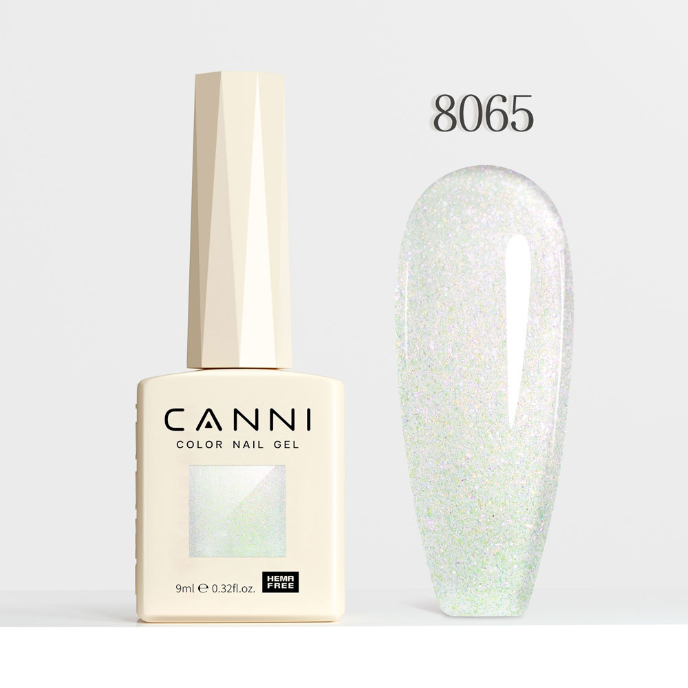 Canni Ημιμόνιμο Βερνίκι Νυχιών  Aurora Glitter 8065, 9ml  Hema Free