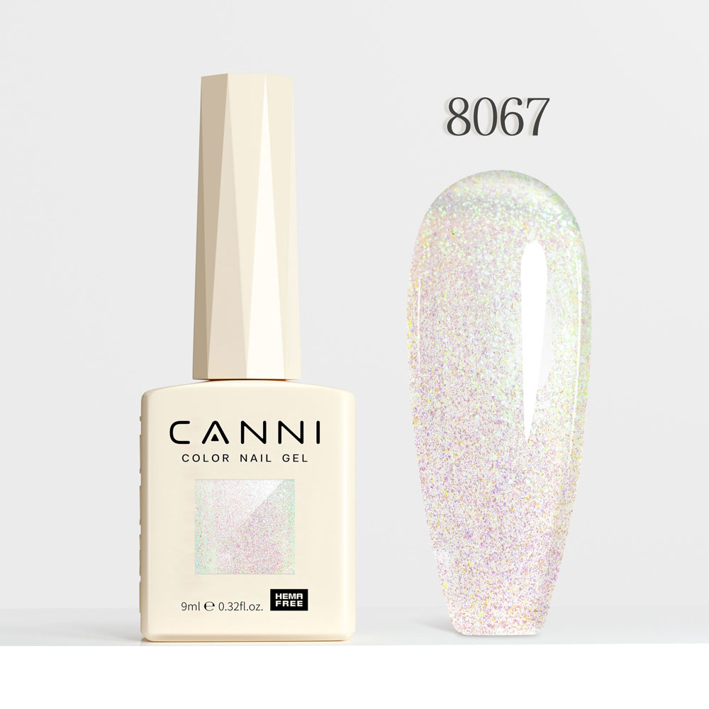 Canni Ημιμόνιμο Βερνίκι Νυχιών  Aurora Glitter 8067, 9ml  Hema Free