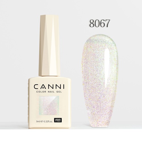 Canni Ημιμόνιμο Βερνίκι Νυχιών  Aurora Glitter 8067, 9ml  Hema Free