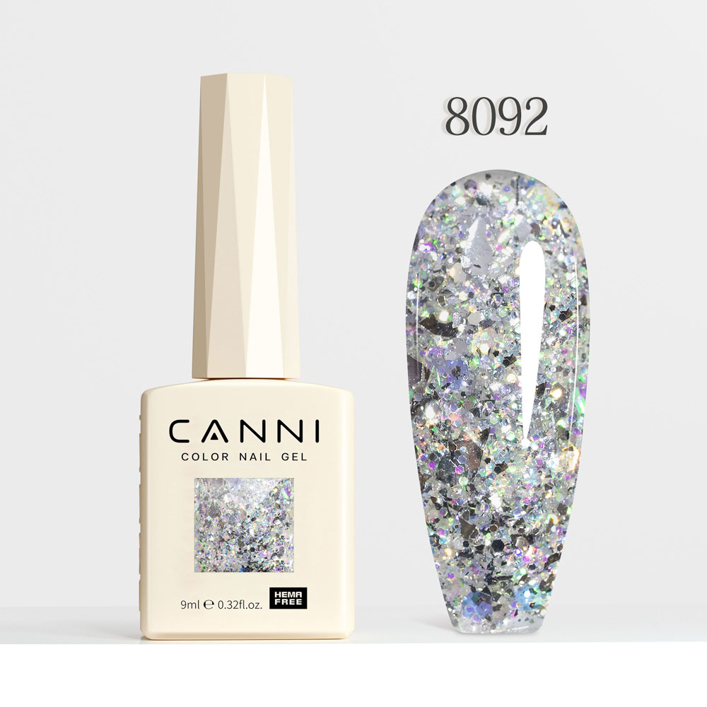 Canni Ημιμόνιμο Βερνίκι Νυχιών  Dawn Crystal Flash 8092, 9ml  Hema Free