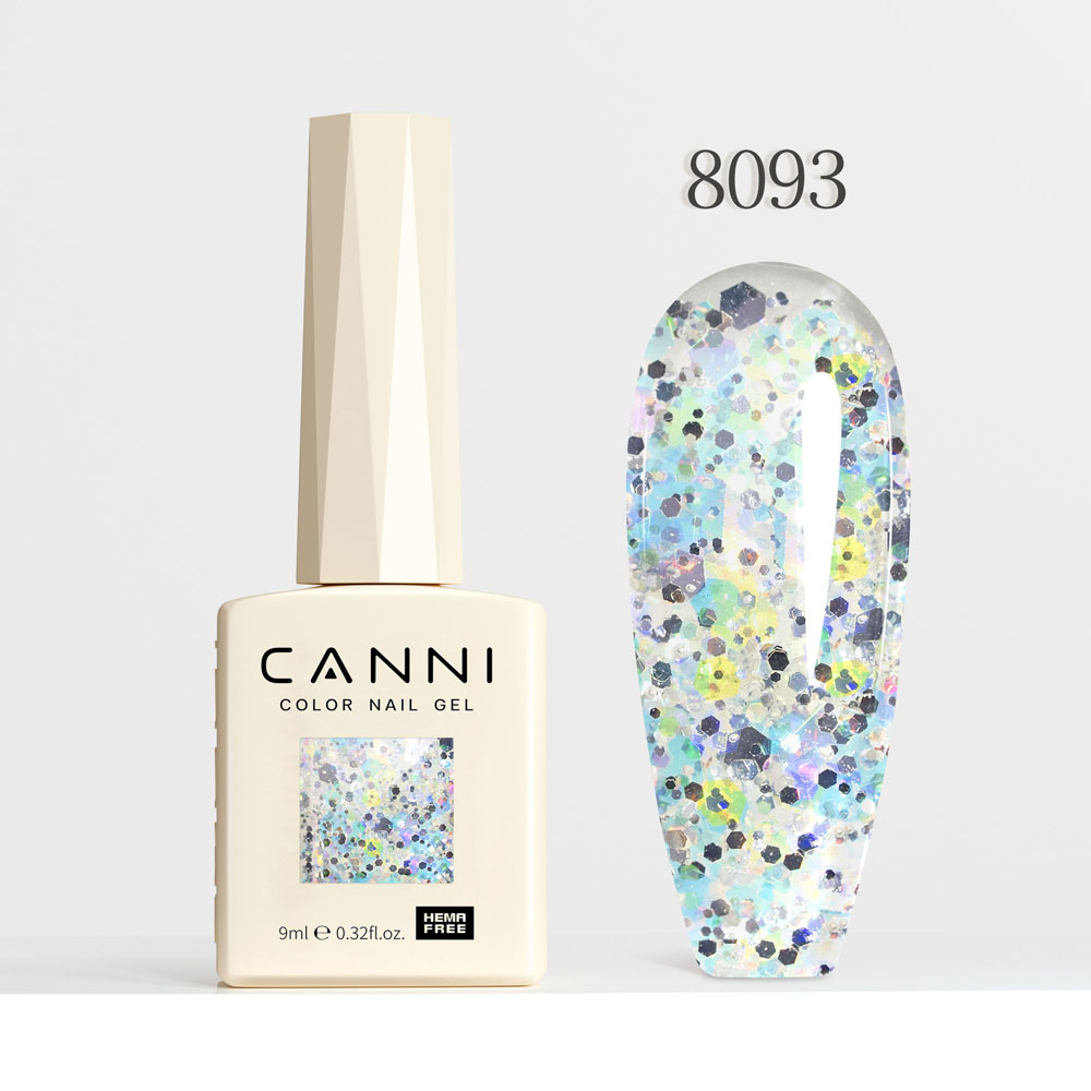 Canni Ημιμόνιμο Βερνίκι Νυχιών  Dawn Crystal Flash 8093, 9ml  Hema Free