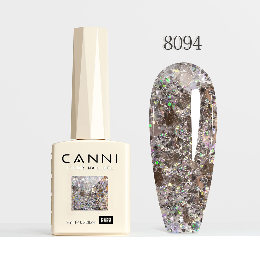 Canni Ημιμόνιμο Βερνίκι Νυχιών  Dawn Crystal Flash 8094, 9ml  Hema Free