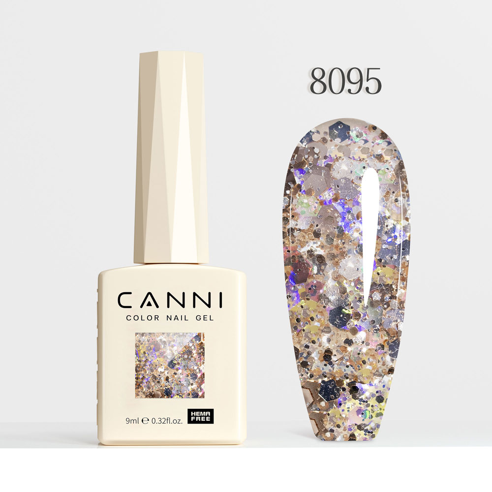 Canni Ημιμόνιμο Βερνίκι Νυχιών  Dawn Crystal Flash 8095, 9ml  Hema Free