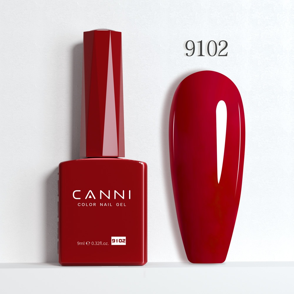 Canni Ημιμόνιμο Βερνίκι Νυχιών Falu Red 9102 Hema Free 9ml