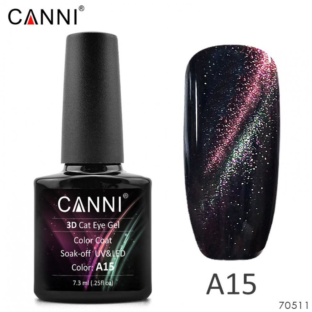 Canni Ημιμόνιμο Βερνίκι Νυχιών 3D Cat Eye A15 ,7.3ml *