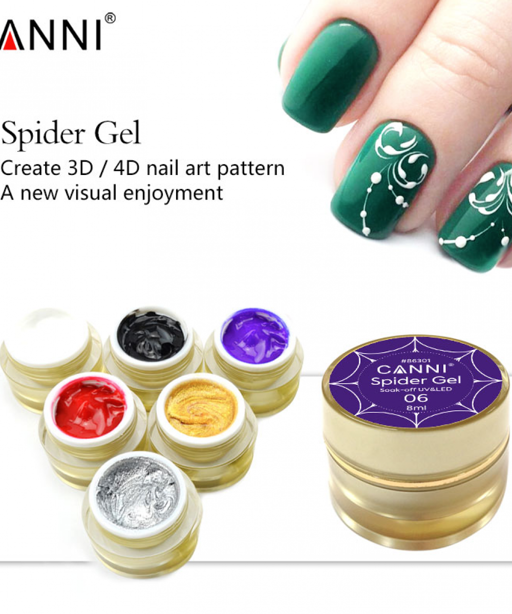 Canni Ημιμόνιμο Βερνίκι Νυχιών Spider Gel Gold ,8ml *