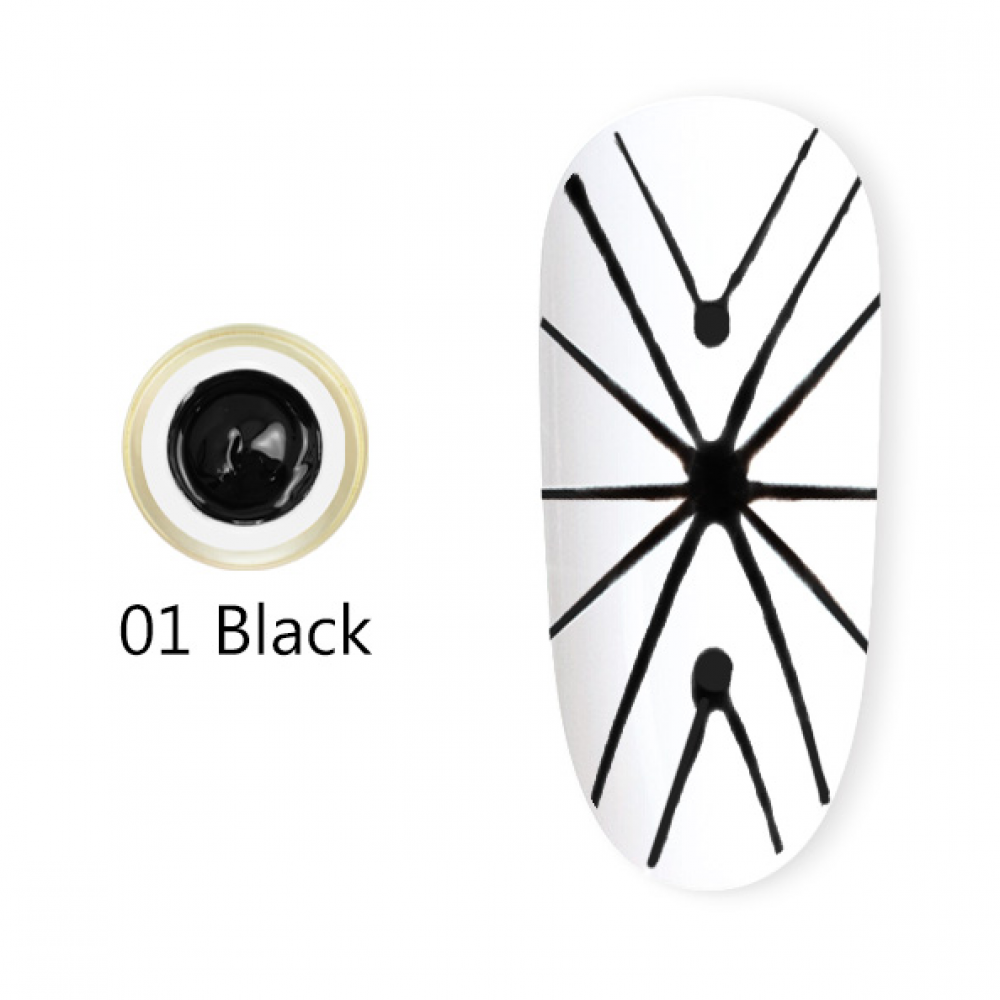 Canni Ημιμόνιμο Βερνίκι Νυχιών Spider Gel Black ,8ml *