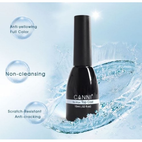 Canni Ημιμόνιμο Βερνίκι Νυχιών Top Coat No Wipe ,15ml