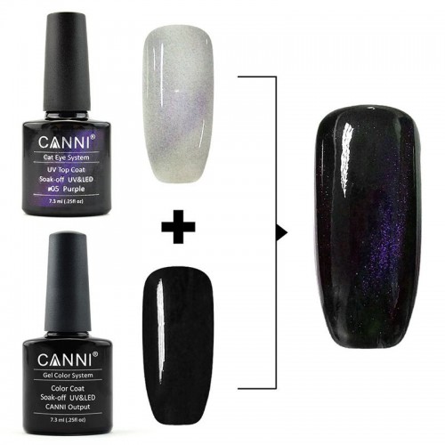 Canni Ημιμόνιμο Βερνίκι Νυχιών Top Coat Cat Eye 005 ,7.3ml *