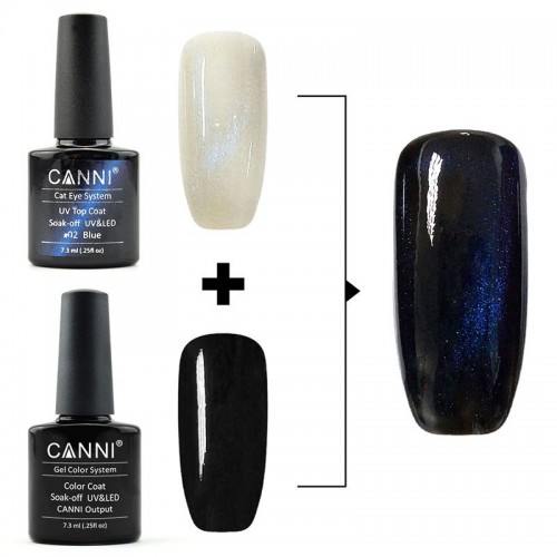 Canni Ημιμόνιμο Βερνίκι Νυχιών Top Coat Cat Eye 002 ,7.3ml