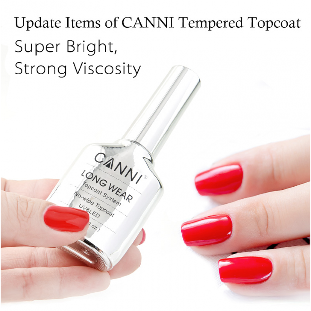 Canni Ημιμόνιμο Βερνίκι Νυχιών No Wipe Top Coat Long Wear 18ml
