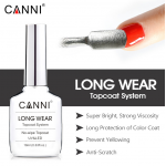 Canni Ημιμόνιμο Βερνίκι Νυχιών No Wipe Top Coat Long Wear 18ml