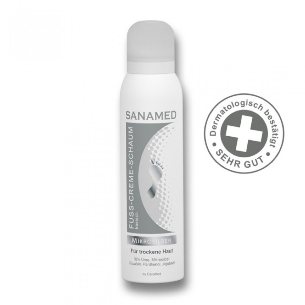 Caremed Sanamed Mikrosilber Κρέμα-Αφρός Ποδιών Για Ξηρό Δέρμα 150ml