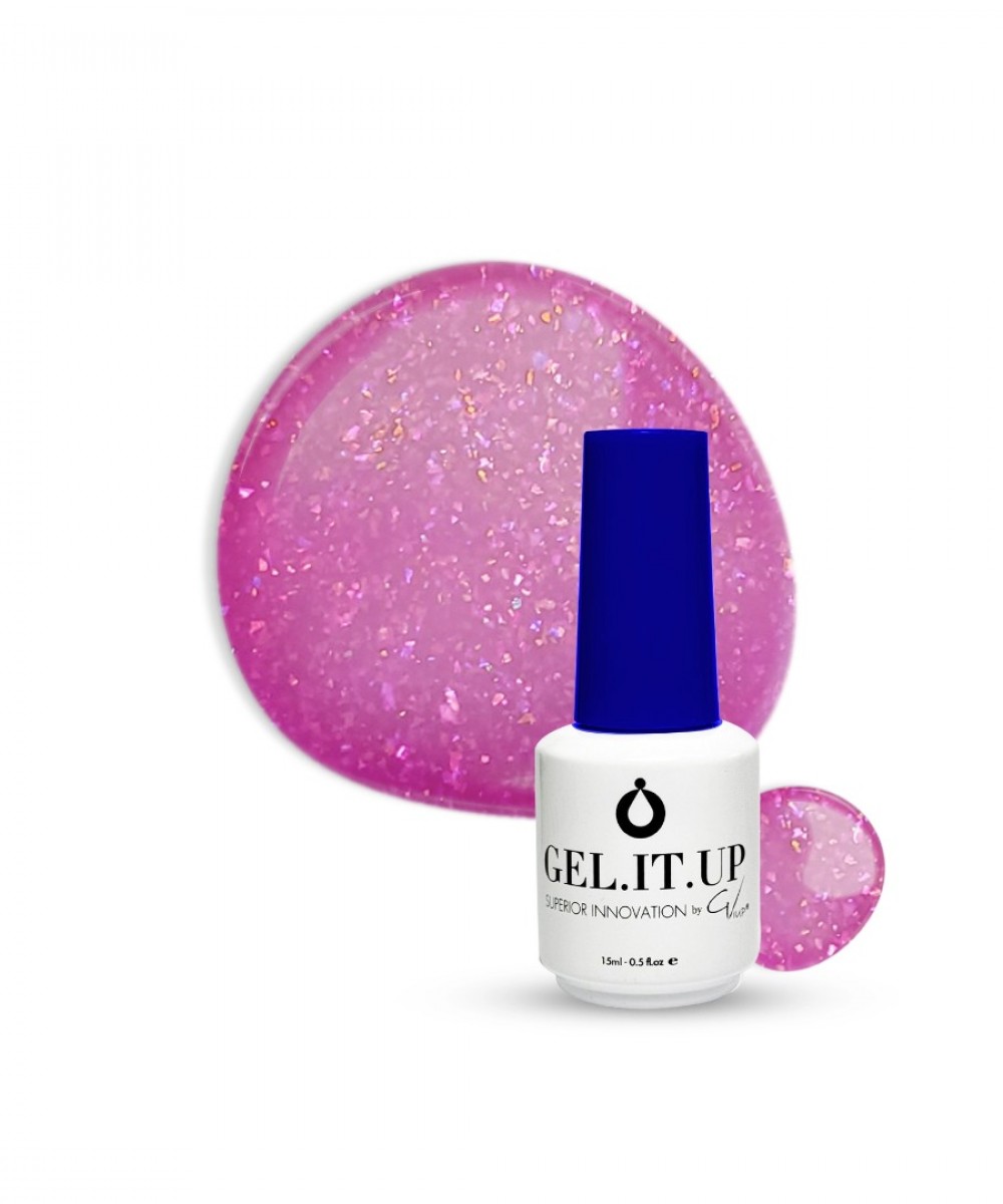 Gel It Up Duplicity Brush On Builder Magenta Glitter,15ml *