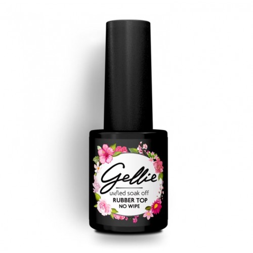 Gellie Ημιμόνιμο Βερνίκι Νυχιών Rubber Top No Wipe ,10ml