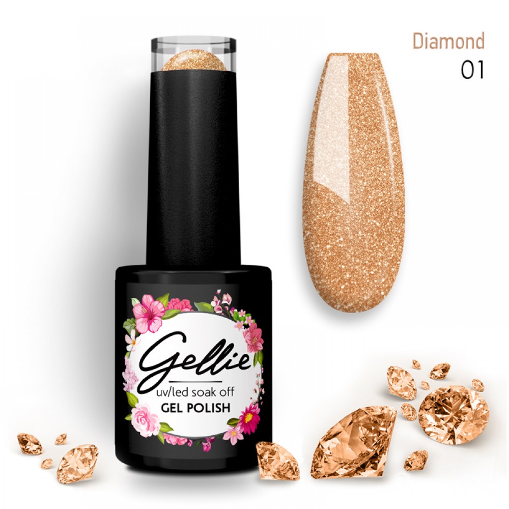 Gellie Ημιμόνιμο Βερνίκι Νυχιών Diamond 01 ,10ml Gellie Ημιμόνιμο Βερνίκι Νυχιών Diamond 01 ,10ml