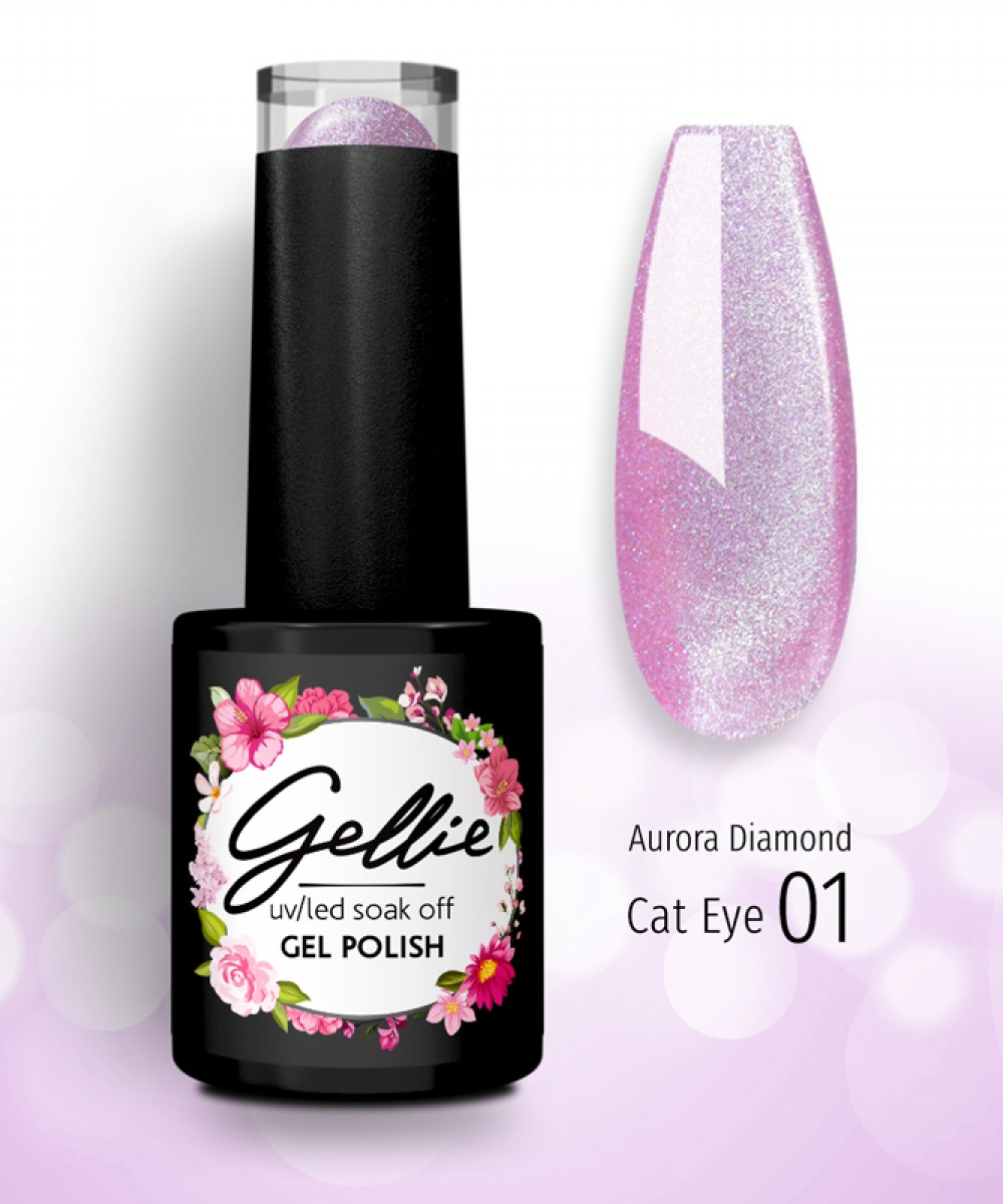 Gellie Ημιμόνιμο Βερνίκι Νυχιών – Aurora Diamond Cat Eye 01 ,10ml