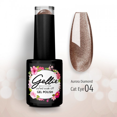 Gellie Ημιμόνιμο Βερνίκι Νυχιών – Aurora Diamond Cat Eye 04 ,10ml