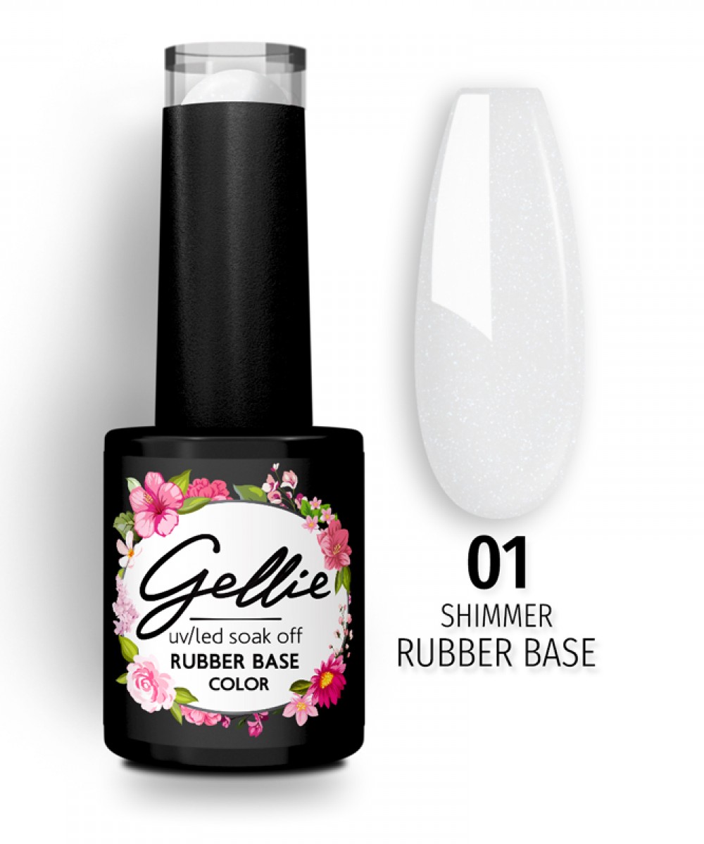 Gellie Ενισχυμένη Βάση Για Ημιμόνιμο Shimmer Rubber Base 01 ,10ml
