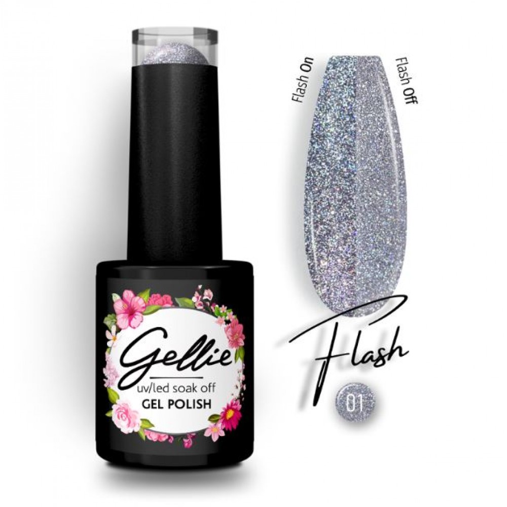 Gellie Ημιμόνιμο Βερνίκι Νυχιών Flash 01, 10ml