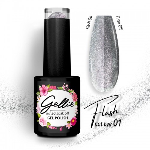 Gellie Ημιμόνιμο Βερνίκι Νυχιών Flash Cat Eye 01 ,10ml