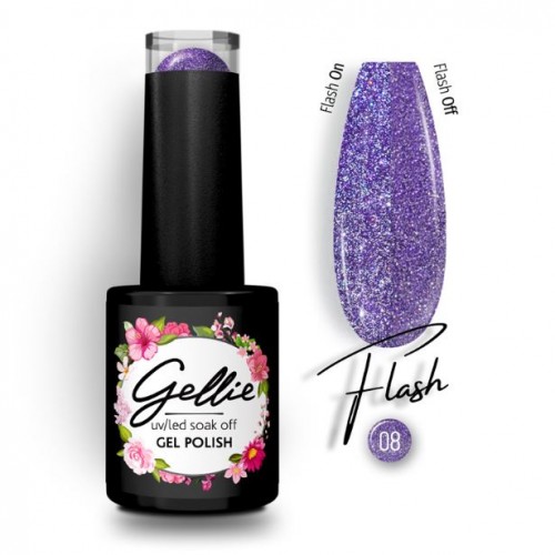 Gellie Ημιμόνιμο Βερνίκι Νυχιών Flash 08, 10ml