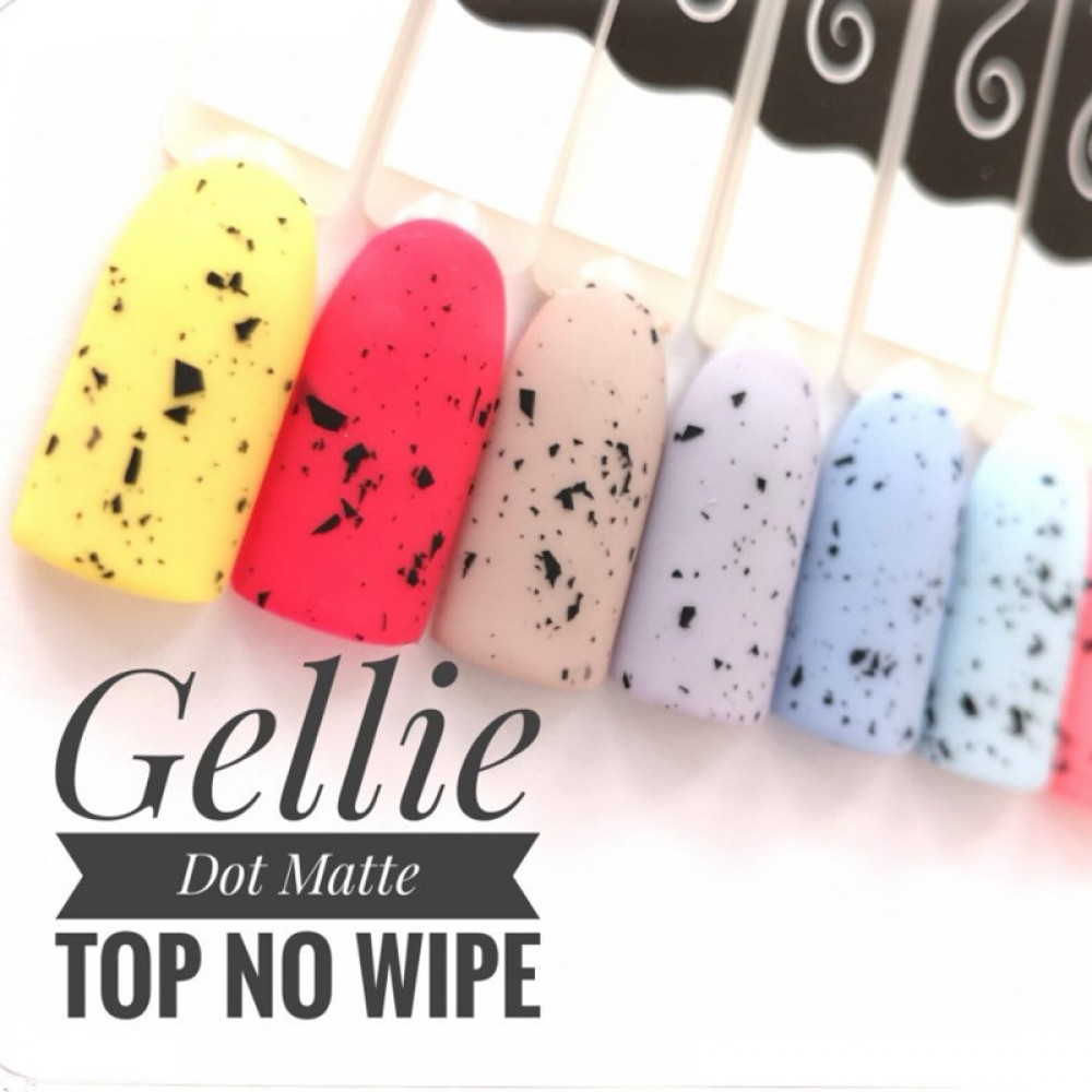 Gellie Top Για Ημιμόνιμο Velvet Matte No Wipe Dot ,10ml