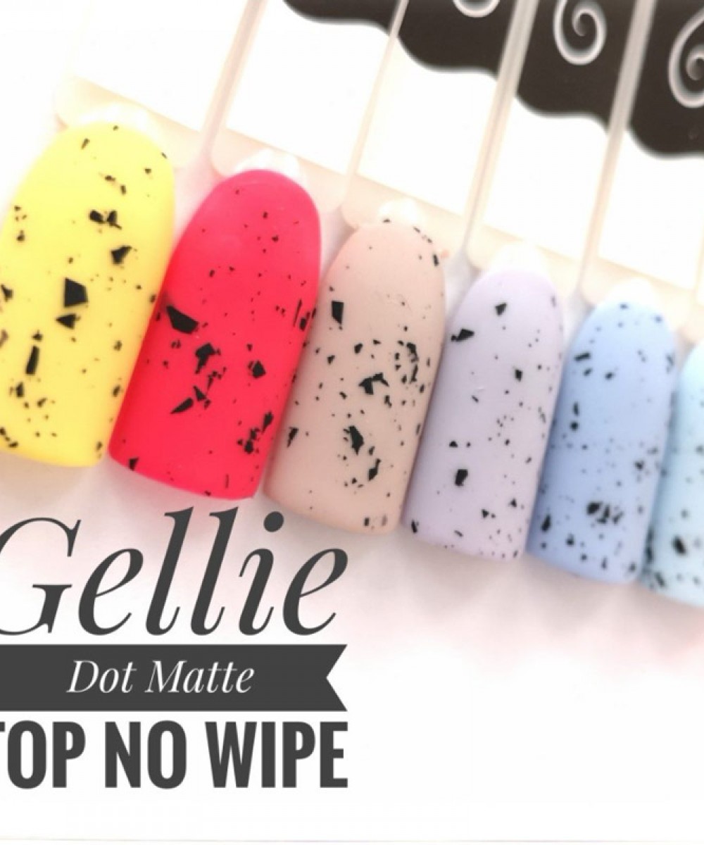 Gellie Top Για Ημιμόνιμο Velvet Matte No Wipe Dot ,10ml