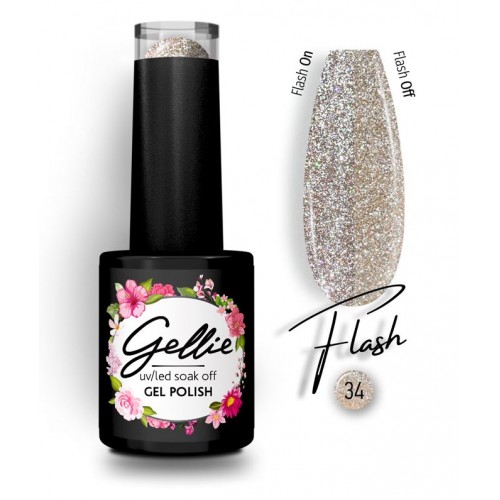 Gellie Ημιμόνιμο Βερνίκι Νυχιών Flash 34, 10ml