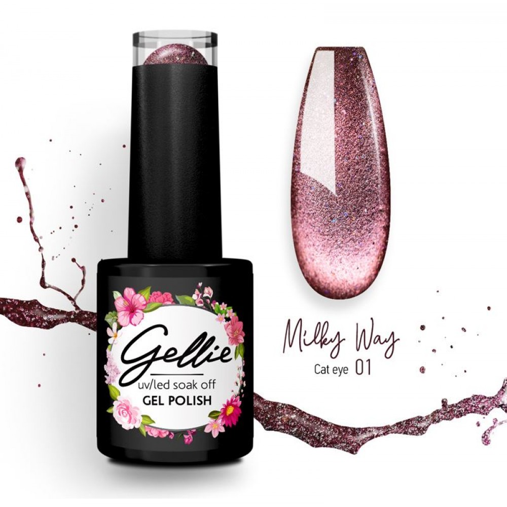 Gellie Ημιμόνιμο Βερνίκι Νυχιών Milky Way Cat Eye 01 ,10ml
