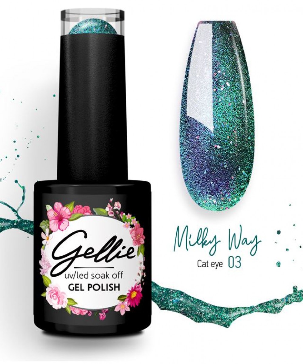 Gellie Ημιμόνιμο Βερνίκι Νυχιών Milky Way Cat Eye 03 ,10ml