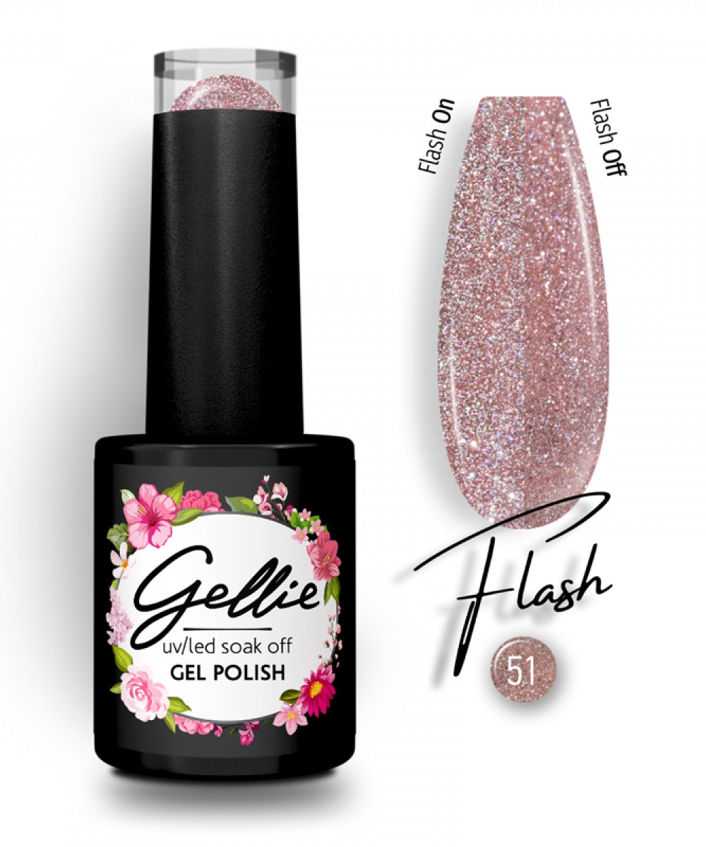 Gellie Ημιμόνιμο Βερνίκι Νυχιών Flash 51, 10ml