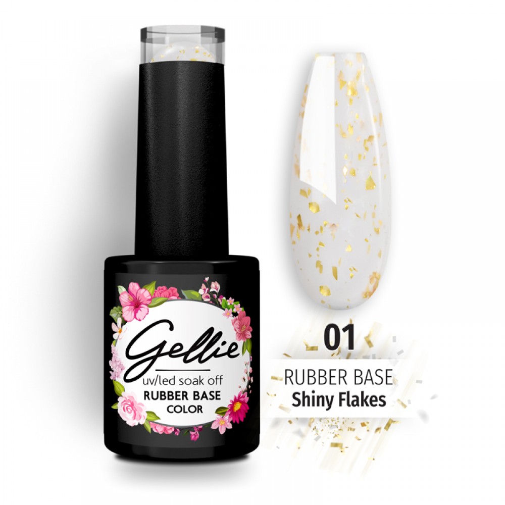 Gellie Rubber Base Shiny Flakes 01 ,10ml