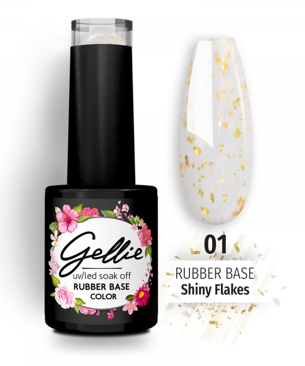 Gellie Rubber Base Shiny Flakes 01 ,10ml **