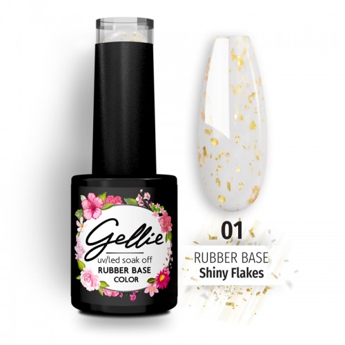 Gellie Rubber Base Shiny Flakes 01 ,10ml *