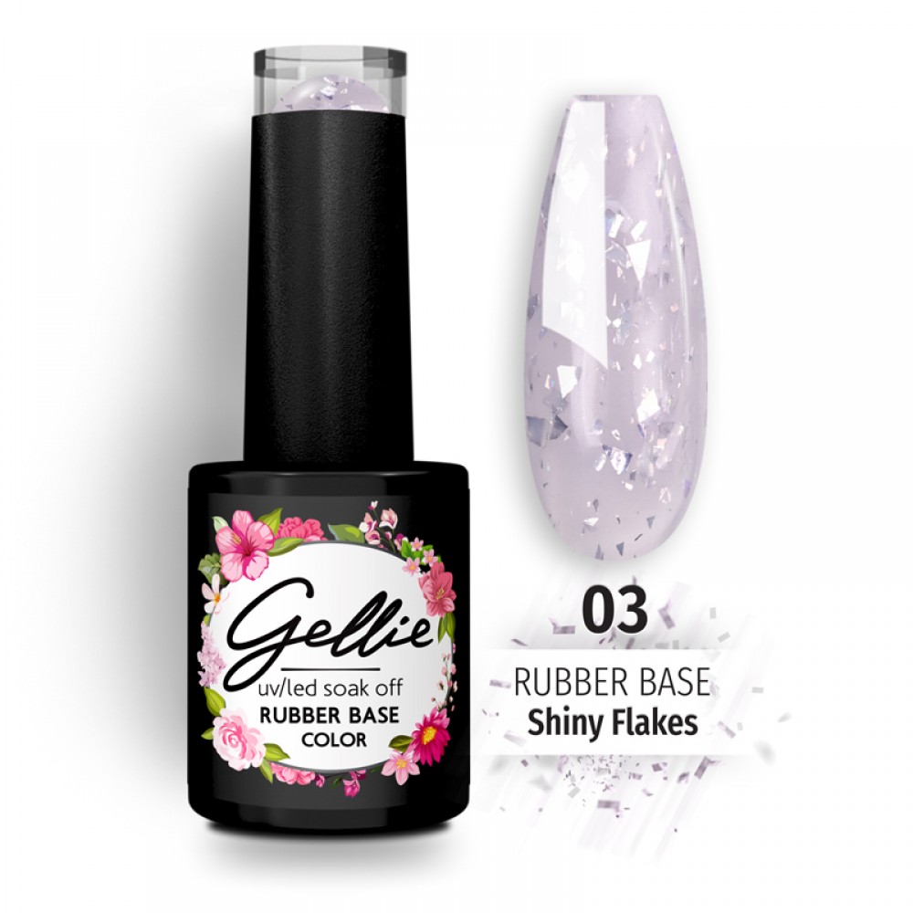 Gellie Rubber Base Shiny Flakes 03 ,10ml
