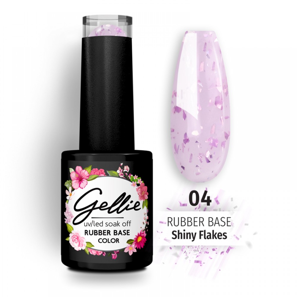 Gellie Rubber Base Shiny Flakes 04 ,10ml *