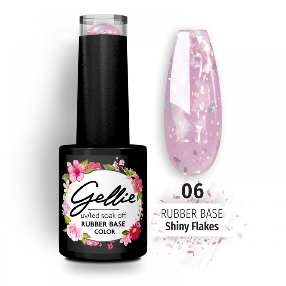 Gellie Rubber Base Shiny Flakes 06 ,10ml *
